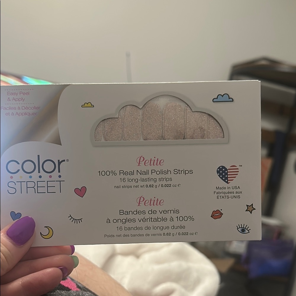 RETIRED Tiny  + Shiny Color Street Petite Nail Strips in Shimmering Pink